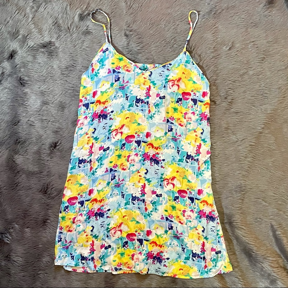 90’s Vintage 100% Silk Robert Stock Limited Slip Dress Multicolor Small Medium